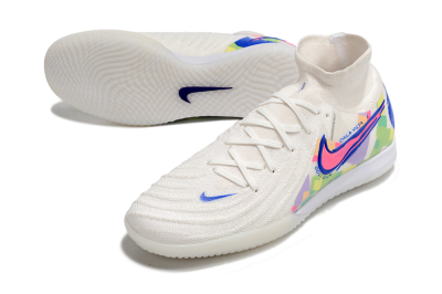 Nike Phantom Luna Elite NU IC High-Tops Football Shoes - White/Blue/Pink/Yellow