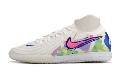 Nike Phantom Luna Elite NU IC High-Tops Football Shoes - White/Blue/Pink/Yellow
