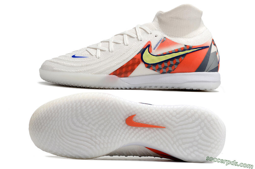 Nike Phantom Luna Elite NU IC High-Tops Football Shoes - White/Yellow/Blue/Orange 0