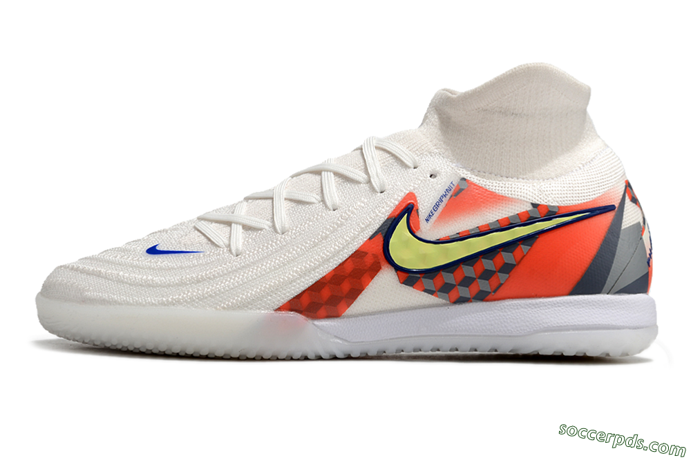 Nike Phantom Luna Elite NU IC High-Tops Football Shoes - White/Yellow/Blue/Orange 2