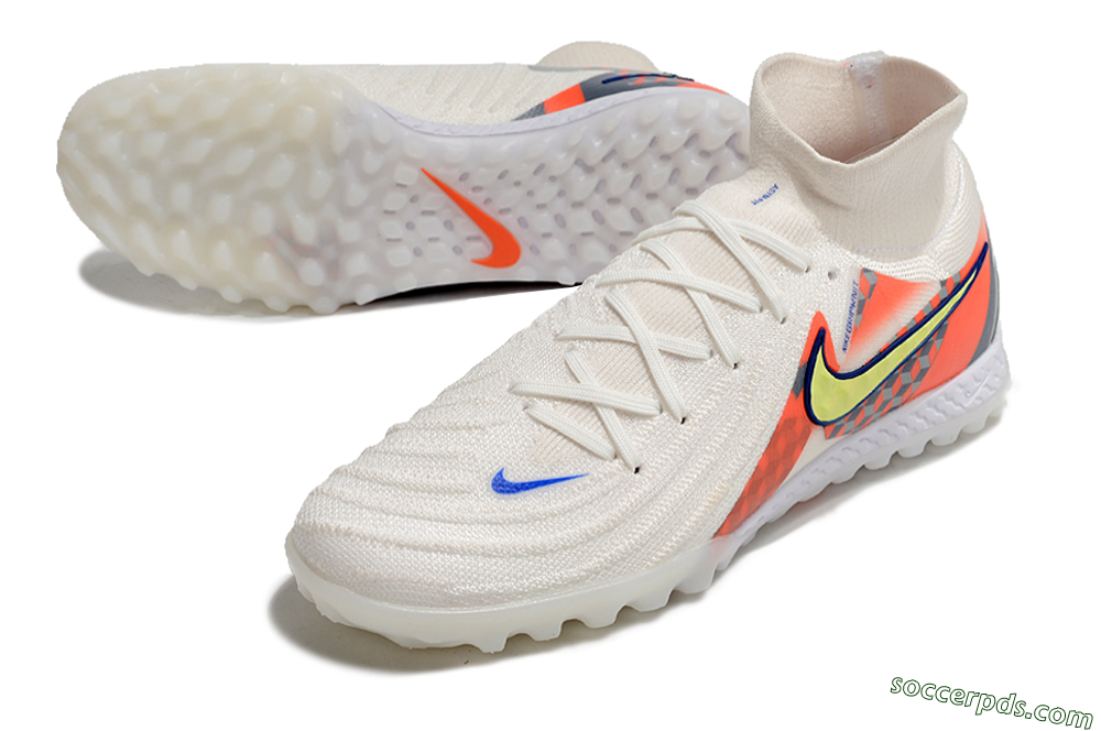 Nike Phantom Luna Elite NU TF High-Tops Football Shoes - White/Yellow/Blue/Orange 3