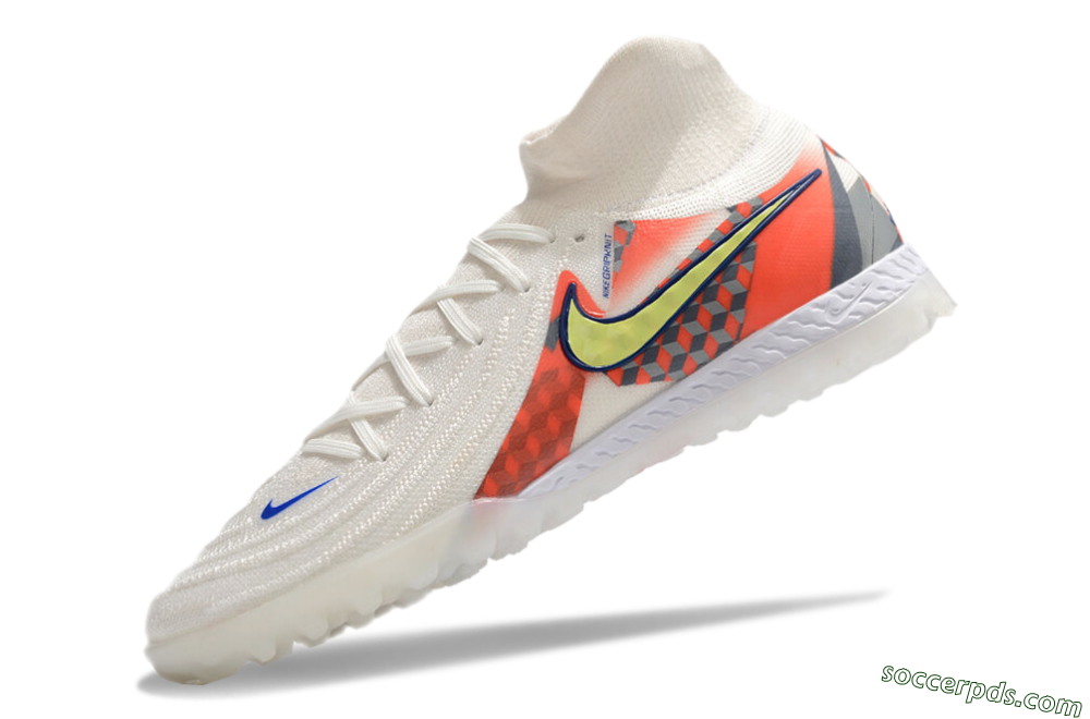 Nike Phantom Luna Elite NU TF High-Tops Football Shoes - White/Yellow/Blue/Orange 5