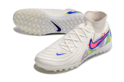 Nike Phantom Luna Elite NU TF High-Tops Football Shoes - White/Blue/Pink/Yellow