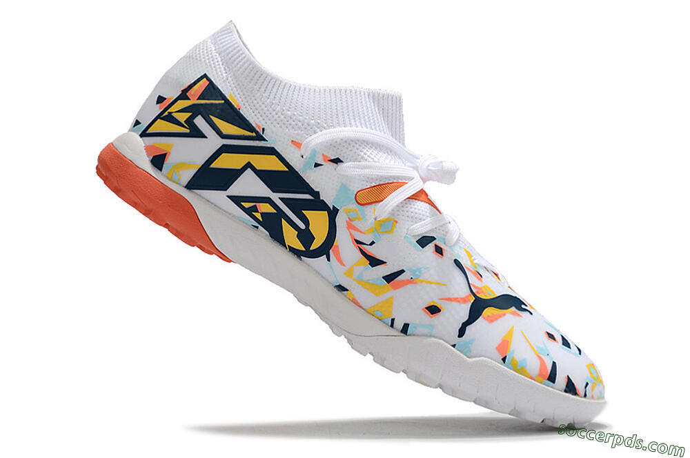 Puma Future X Powercat Tokyo Match TF Low-Tops Football Shoes - White/Orange/Black/Blue 4