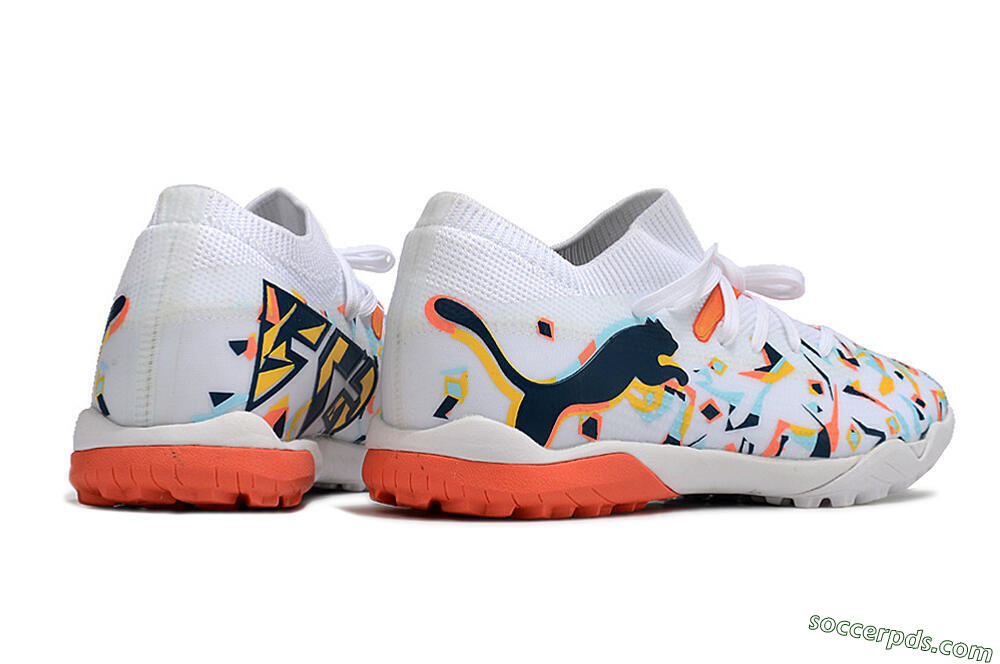 Puma Future X Powercat Tokyo Match TF Low-Tops Football Shoes - White/Orange/Black/Blue 6