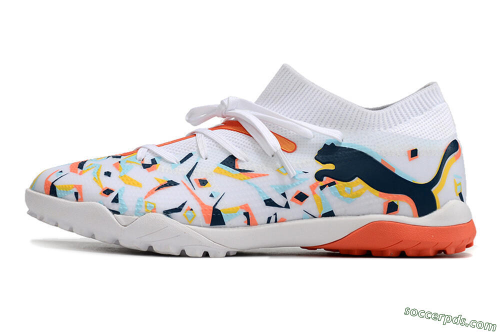 Puma Future X Powercat Tokyo Match TF Low-Tops Football Shoes - White/Orange/Black/Blue 2
