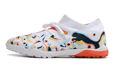 Puma Future X Powercat Tokyo Match TF Low-Tops Football Shoes - White/Orange/Black/Blue