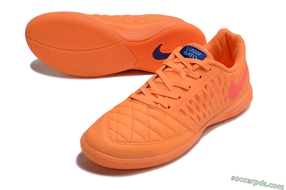 Nike Lunar Gato 2 IC Low-Tops Football Shoes - Orange/Black/Red 3