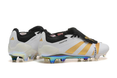 Adidas Predator Elite Foldover Tongue FG Low-Tops Football Boots - White/Black/Gold