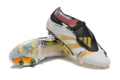 Adidas Predator Elite Foldover Tongue FG Low-Tops Football Boots - White/Black/Gold