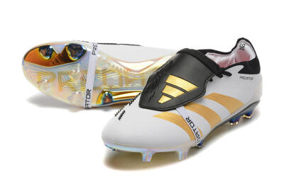 Adidas Predator Elite Foldover Tongue FG Low-Tops Football Boots - White/Black/Gold