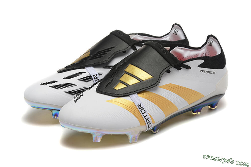 Adidas Predator Elite Foldover Tongue FG Low-Tops Football Boots - White/Black/Gold 5