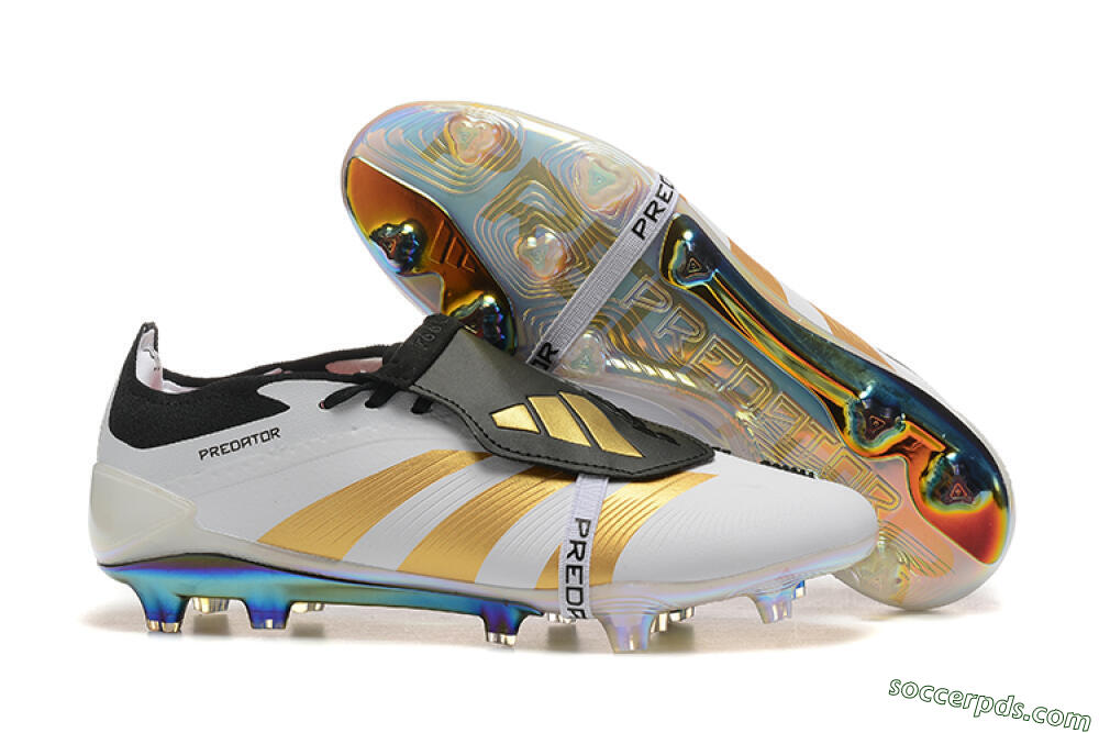 Adidas Predator Elite Foldover Tongue FG Low-Tops Football Boots - White/Black/Gold 1