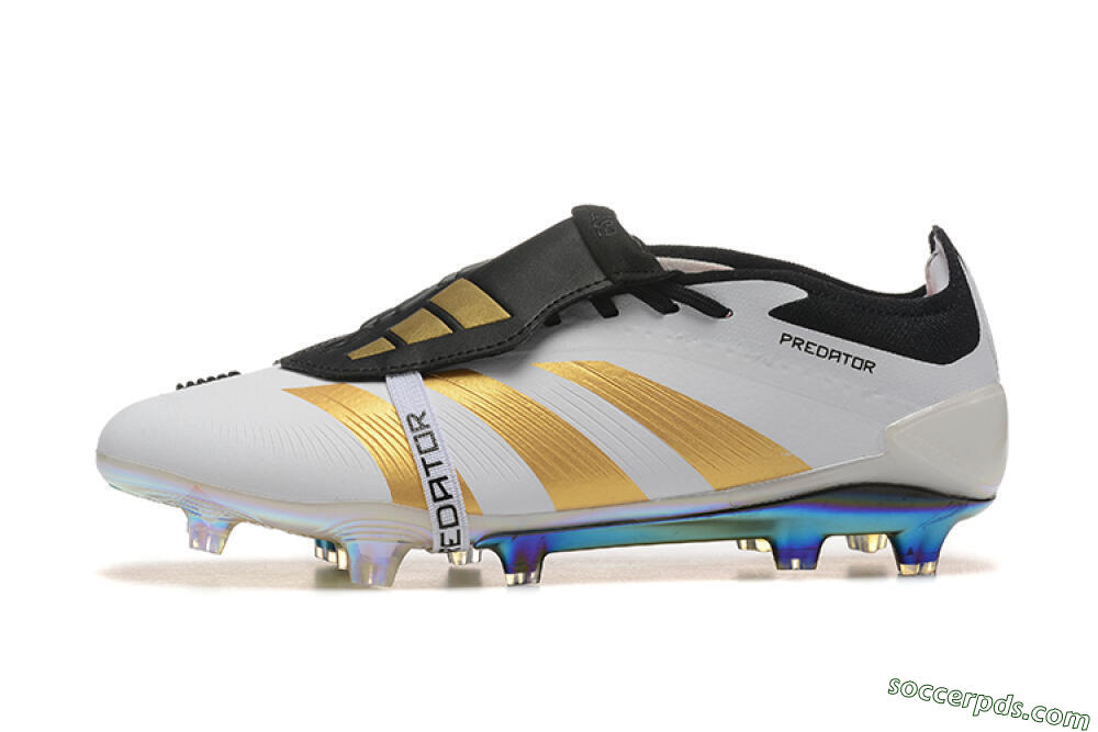 Adidas Predator Elite Foldover Tongue FG Low-Tops Football Boots - White/Black/Gold 2