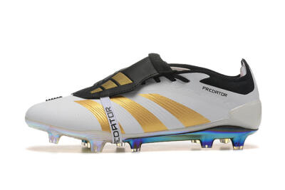 Adidas Predator Elite Foldover Tongue FG Low-Tops Football Boots - White/Black/Gold