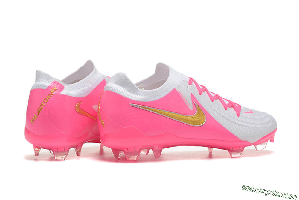 Nike Phantom Luna Elite NU FG Low-Tops Football Boots - White/Pink/Gold 6