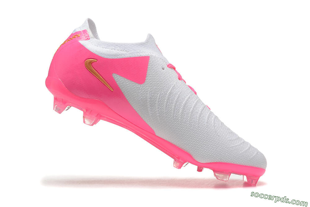 Nike Phantom Luna Elite NU FG Low-Tops Football Boots - White/Pink/Gold 8