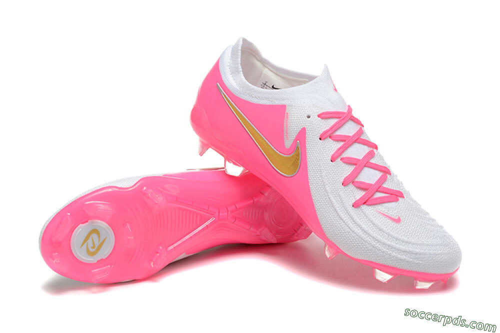 Nike Phantom Luna Elite NU FG Low-Tops Football Boots - White/Pink/Gold 4