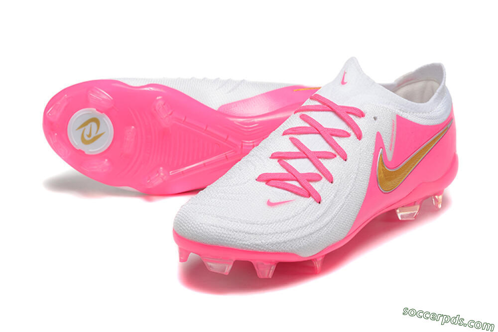Nike Phantom Luna Elite NU FG Low-Tops Football Boots - White/Pink/Gold 3