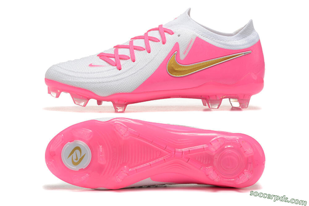 Nike Phantom Luna Elite NU FG Low-Tops Football Boots - White/Pink/Gold 0