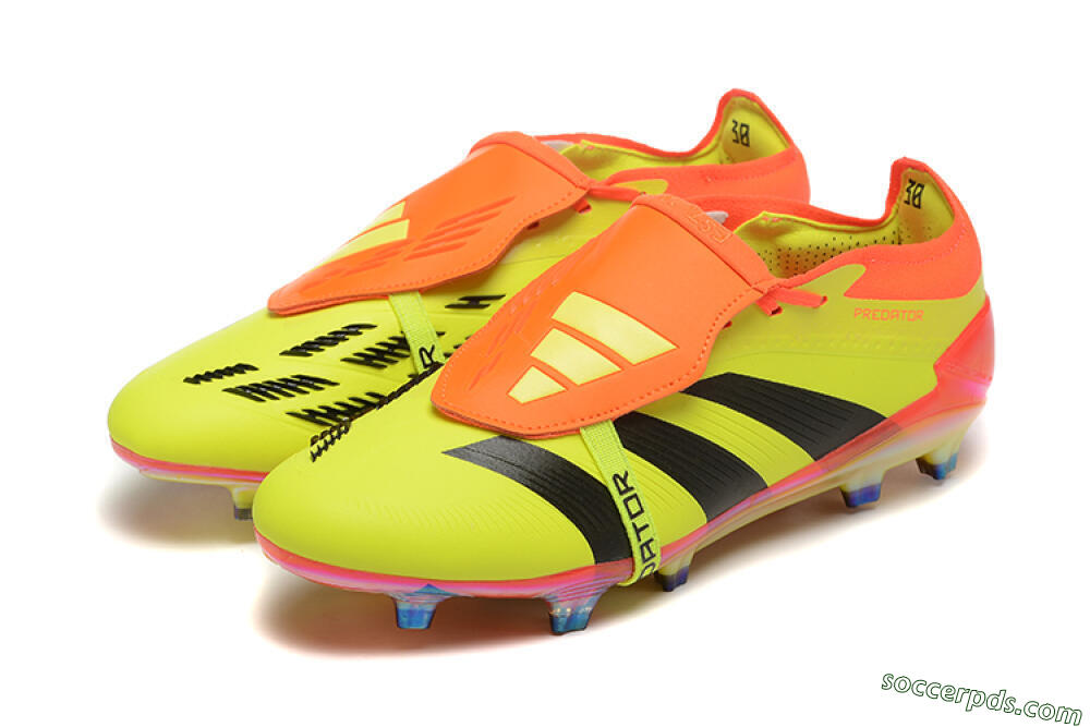Adidas Predator Elite Foldover Tongue FG Low-Tops Football Boots - Yellow/Black/Orange 9