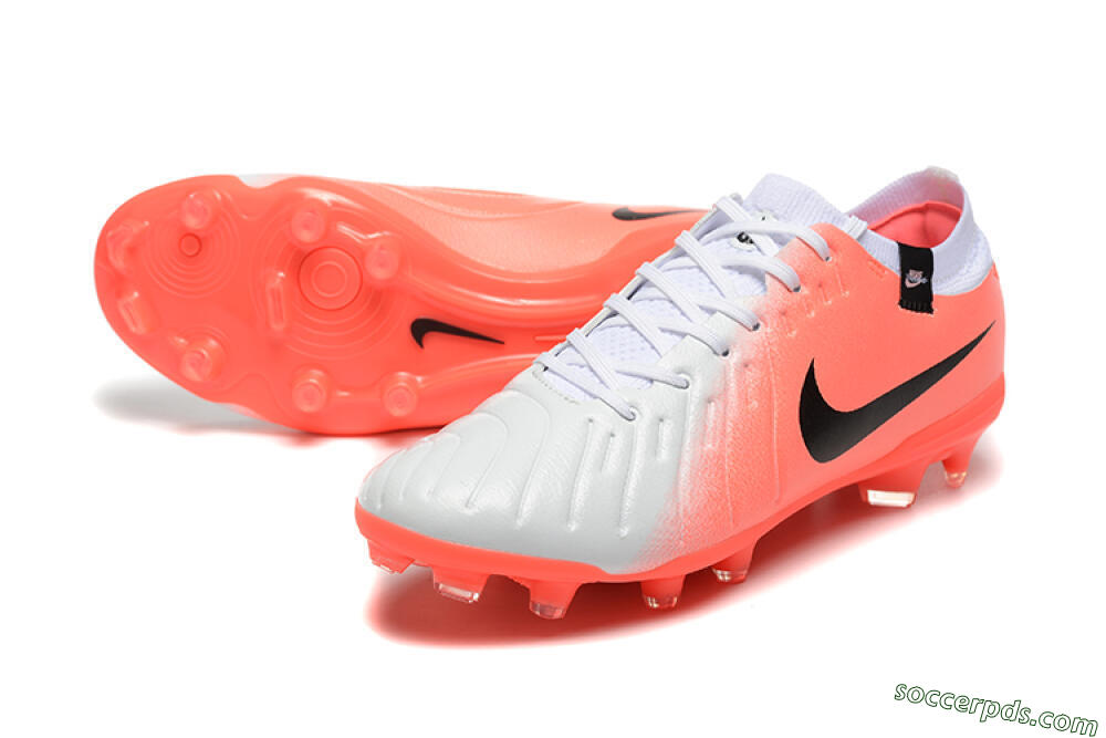 Nike Tiempo Legend 10 Elite FG Low-Tops Football Boots - White/Pink/Black 3