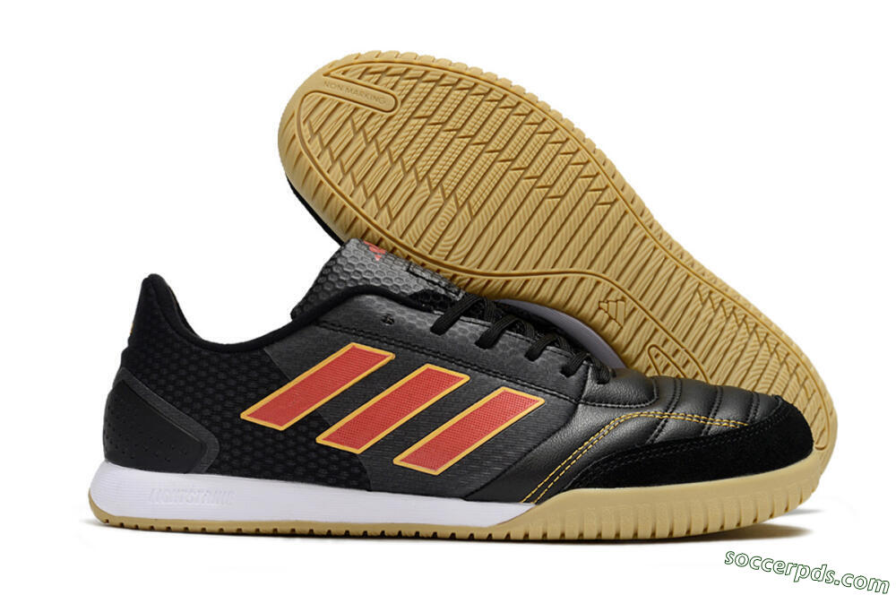 Adidas Top Sala FG Low-Tops Football Shoes - Black/Orange/Brown 1