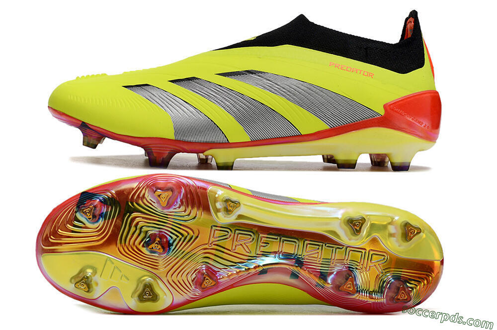 Adidas Predator Accuracy+ Laceless FG Low-Tops Football Boots - Yellow/Black/Grey 0