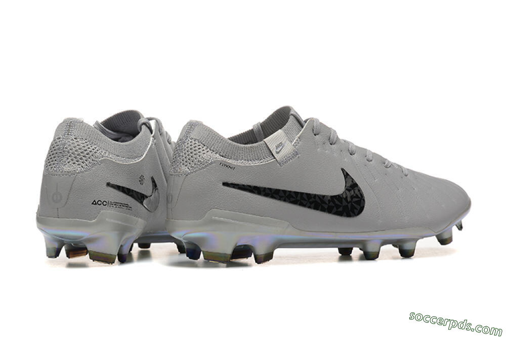Nike Tiempo Legend 10 Elite FG Low-Tops Football Boots - Grey/Black/Silver 9