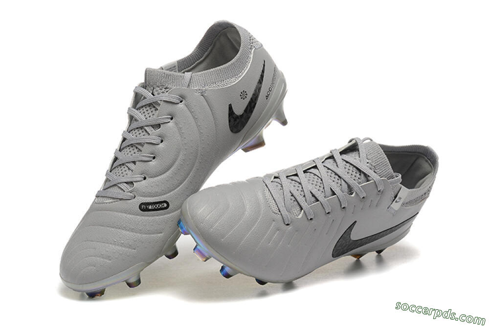 Nike Tiempo Legend 10 Elite FG Low-Tops Football Boots - Grey/Black/Silver 6