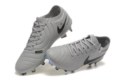 Nike Tiempo Legend 10 Elite FG Low-Tops Football Boots - Grey/Black/Silver