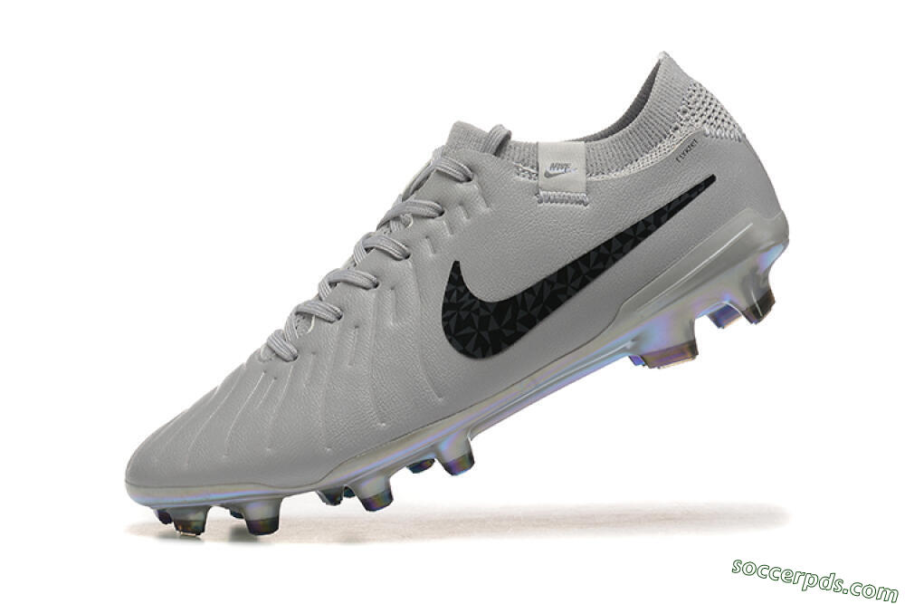Nike Tiempo Legend 10 Elite FG Low-Tops Football Boots - Grey/Black/Silver 8