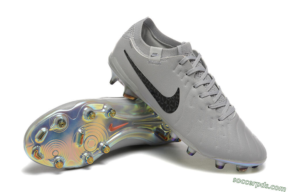 Nike Tiempo Legend 10 Elite FG Low-Tops Football Boots - Grey/Black/Silver 4