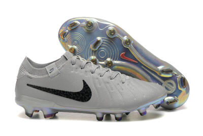 Nike Tiempo Legend 10 Elite FG Low-Tops Football Boots - Grey/Black/Silver
