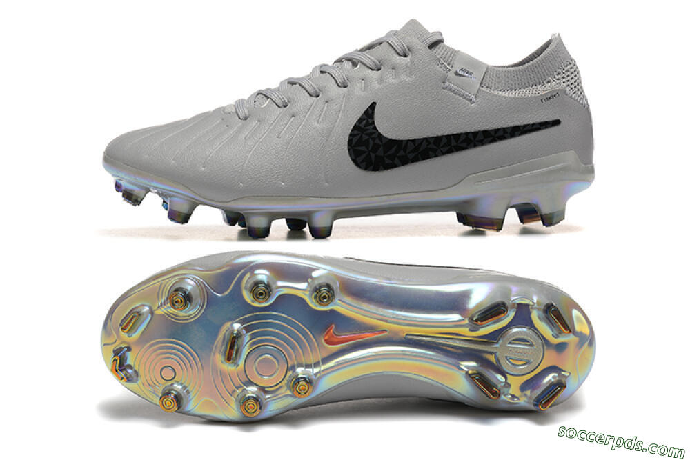 Nike Tiempo Legend 10 Elite FG Low-Tops Football Boots - Grey/Black/Silver 0
