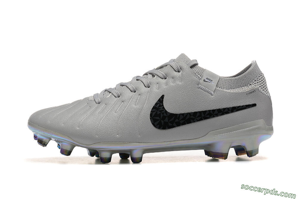 Nike Tiempo Legend 10 Elite FG Low-Tops Football Boots - Grey/Black/Silver 2