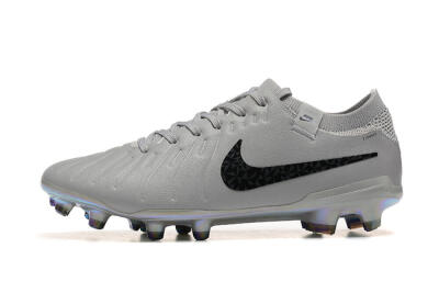 Nike Tiempo Legend 10 Elite FG Low-Tops Football Boots - Grey/Black/Silver