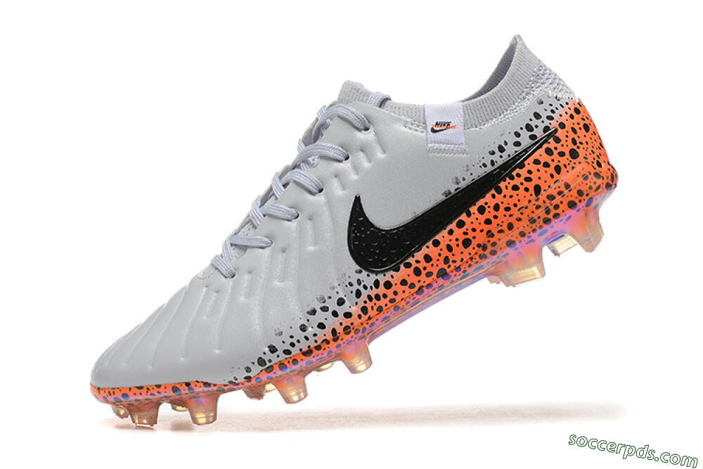 Nike Tiempo Legend 10 Elite FG Low-Tops Football Boots - Grey/Orange/Black 8