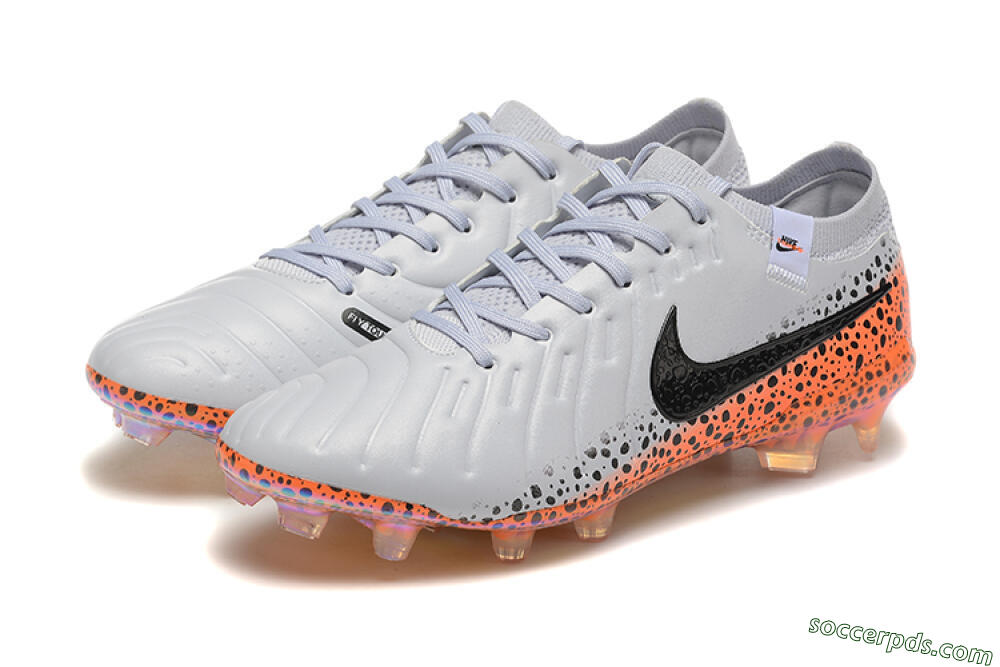 Nike Tiempo Legend 10 Elite FG Low-Tops Football Boots - Grey/Orange/Black 5