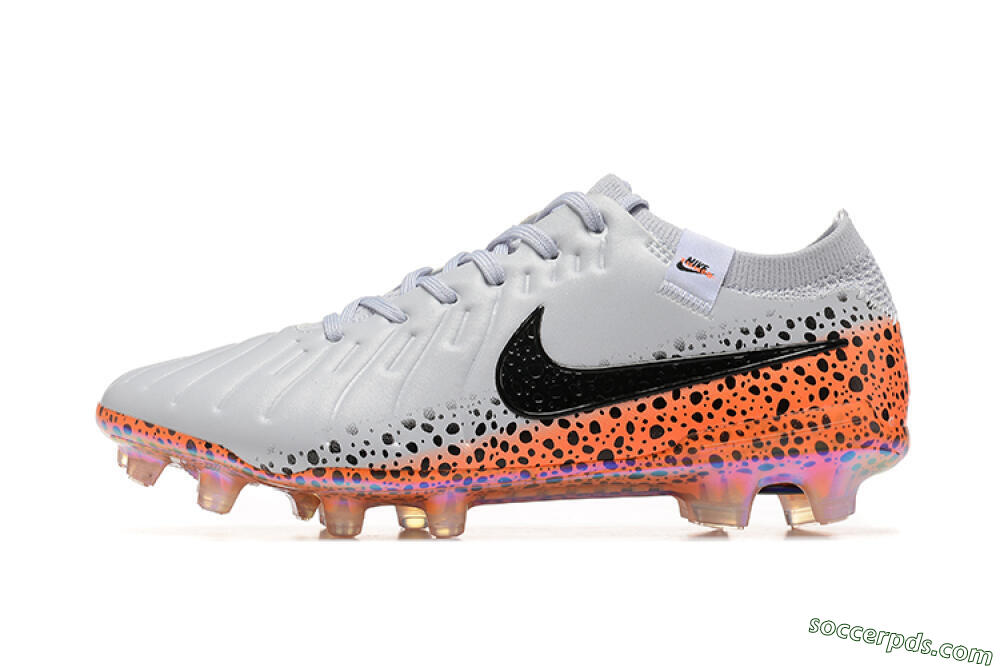 Nike Tiempo Legend 10 Elite FG Low-Tops Football Boots - Grey/Orange/Black 2