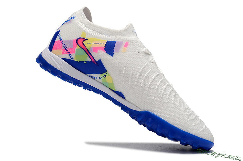 Nike Phantom Luna Elite TF Low-Tops Football Shoes - White/Blue/Pink/Yellow 4