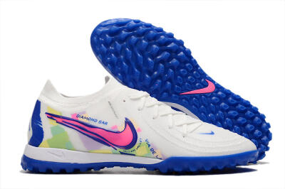 Nike Phantom Luna Elite TF Low-Tops Football Shoes - White/Blue/Pink/Yellow