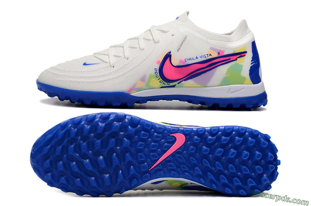 Nike Phantom Luna Elite TF Low-Tops Football Shoes - White/Blue/Pink/Yellow 0