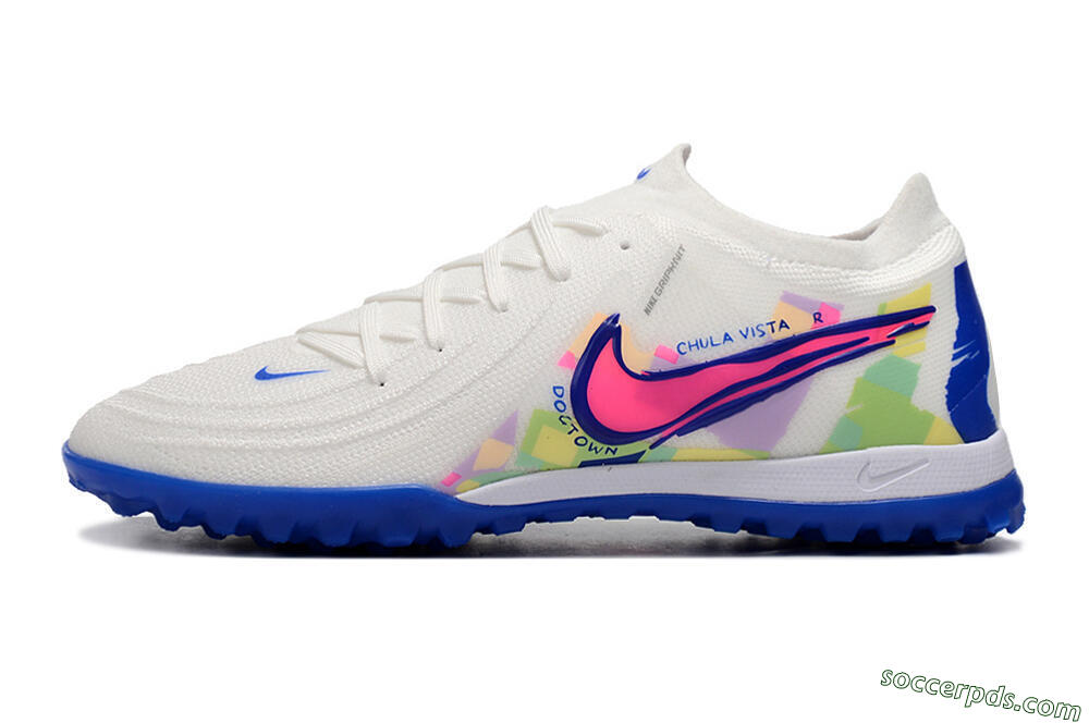 Nike Phantom Luna Elite TF Low-Tops Football Shoes - White/Blue/Pink/Yellow 2