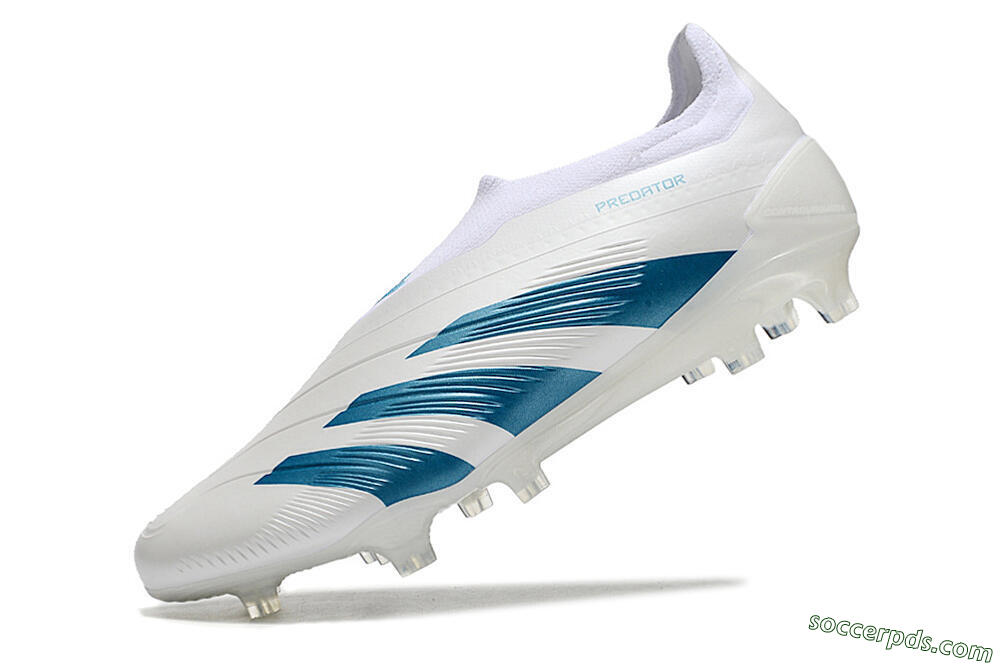 Adidas Predator Accuracy+ Laceless FG Low-Tops Football Boots - White/Blue 5