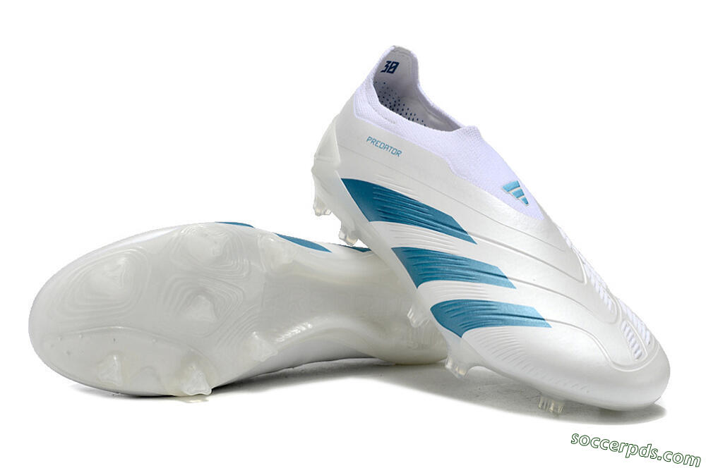 Adidas Predator Accuracy+ Laceless FG Low-Tops Football Boots - White/Blue 3