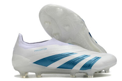 Adidas Predator Accuracy+ Laceless FG Low-Tops Football Boots - White/Blue