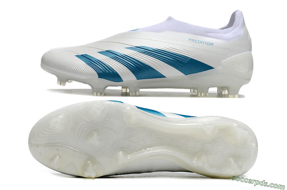 Adidas Predator Accuracy+ Laceless FG Low-Tops Football Boots - White/Blue 0