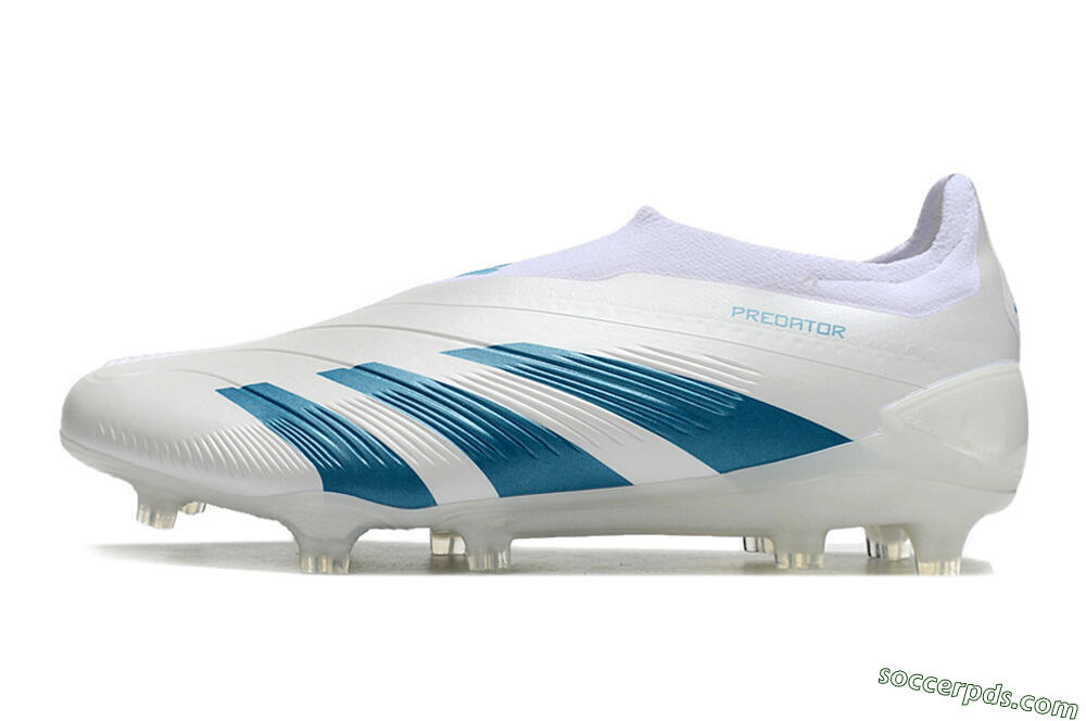 Adidas Predator Accuracy+ Laceless FG Low-Tops Football Boots - White/Blue 2