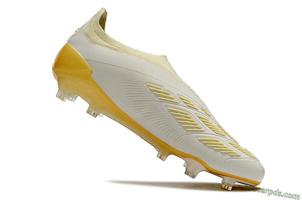 Adidas Predator Accuracy+ Laceless FG Low-Tops Football Boots - White/Beige 4